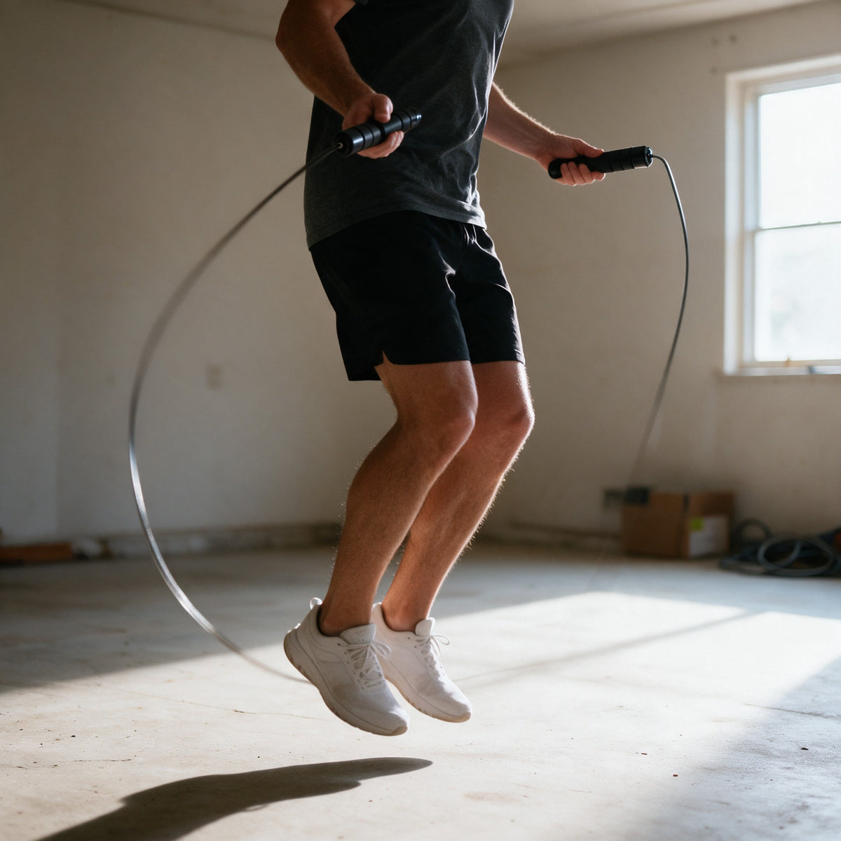 Séance de saut à la corde à domicile avec la corde à sauter Amplitude